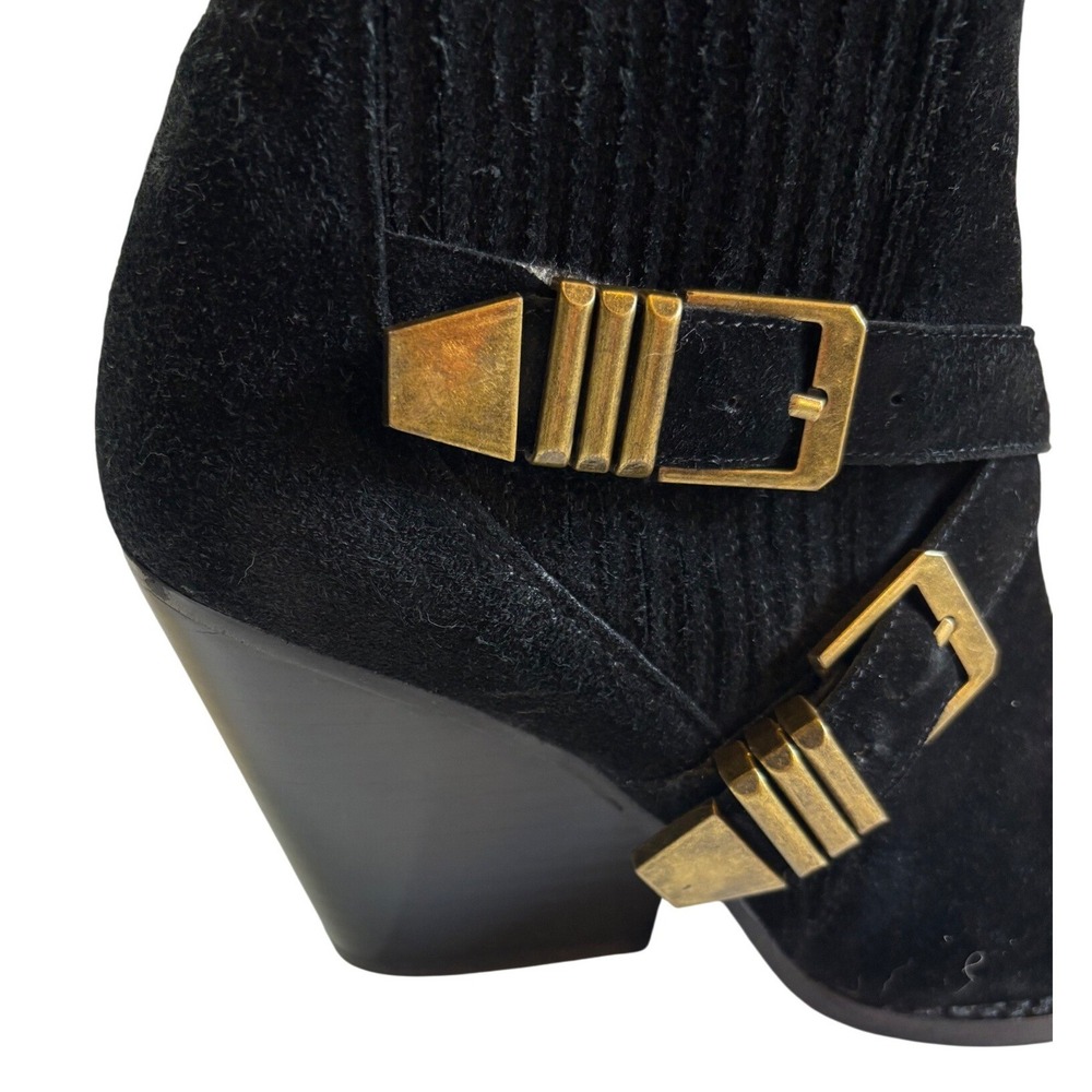 Jeffrey Campbell Texan Black Suede Ankle Booties, rocker chic, edgy, festival - Picture 2 of 6